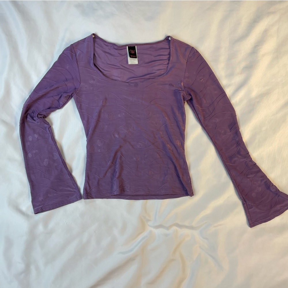 y2k purple top bell sleeves medium